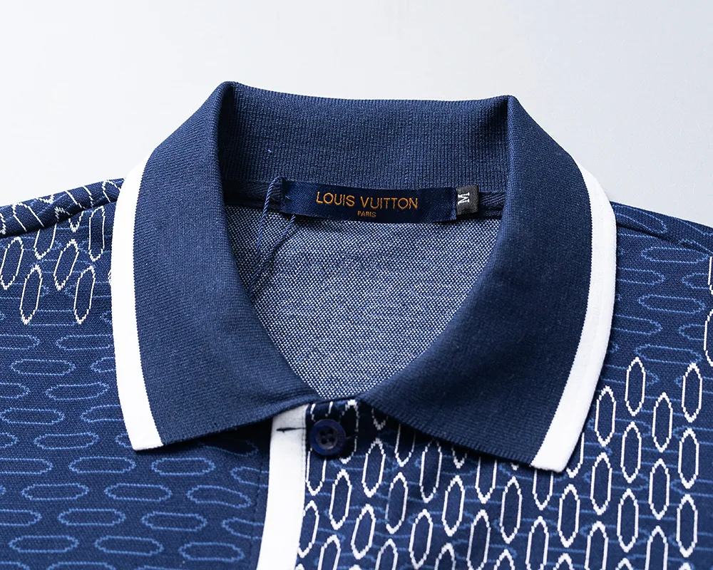 30162# 2026 spring and summer official website New Arrival shirt T-shirt, knitted jacquard fabric is handsome, the fabric is comfortable, the workmanship is rigorous, and the wiring is neat. Good upper body effect·Sizes M-3XL Royal Blue